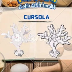 AMAZING POKEMON Cursola COOKIE CUTTER STAMP CAKE DECORATING