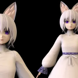 ANIME CHARACTER GIRL SCULPTURE 3D PRINT MODEL 2