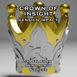 Crown of Insight -- Keychain -- Genshin Impact Ornament -- 3D Print Ready