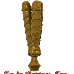 Decorative top for Christmas tree - penis triple cock  play plus anal vaginal plug jerking dong solid stuffed fetish butt vagina toy masturbator dildo dick jap-dt-387 3d print cnc flex or silicone