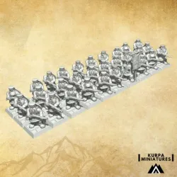 Dwarf Arquebusier unit with Shields