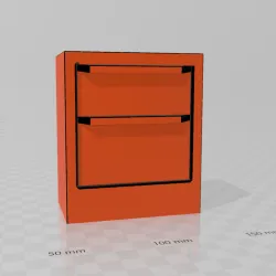 GARAGE WORKSHOP WALL, ( fixed module with 2 drawers) 1/10 SCALE