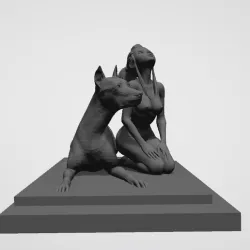 Girl with dog - NSFW