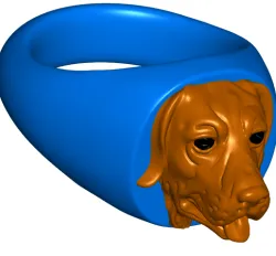 Labrador Retriever Signet Ring with Resizing Instructions