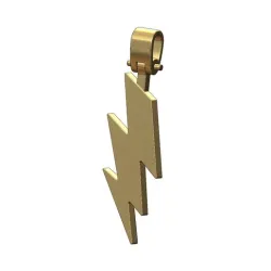 Lightning bolt charm pendant with bail 3D print model