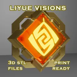 Liyue Vision Set -- Genshin Impact -- Vision Frame and 7 Different Stone