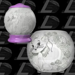 Marie Aristocats spherical night light lithophane