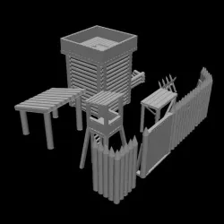 Medieval wooden terrain kit