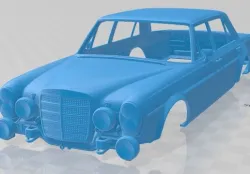Mercedes Benz 300 SEL AMG Red Pig Red Pig 1969 Printable Body Car