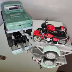 MINI MICRO CRAWLER AXIAL SCX24 MOTOR CYCLES TRAILER