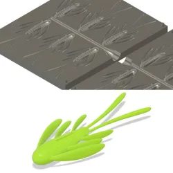 Mold "Back Slide 50 mm." Fishing lure Softbait mold 3D STL file for CNC and 3D Print