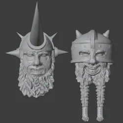 Mythic Legions Dwarf Battlerager Heads Action Figure Head Sculpt Drow Companions