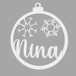 NINA - Bola de Natal com Nome - Ornamento