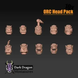 Orc Heads 10x for kitbashing miniatures (wargaming, mini, Dnd, Pathfinder)