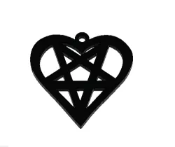 Pentagram Heart Earrings