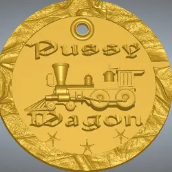 Pussy Wagon keychain keyring as "Thomas the Tank Engine & Friends" Replica ahu trinket neck pendant key-keeper v-03 3d-print and cnc