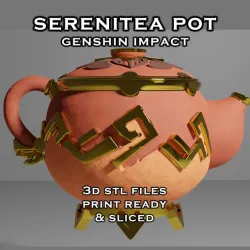 Serenitea Pot -- Keychain -- Genshin Impact Ornament -- 3D Print Ready