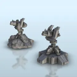 Shield turret (+ destroyed version) - Warhammer 40 000 Science fiction SF 40k Star Wars Legion Warhordes Grimdark Confrontation