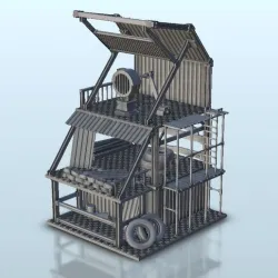 Surveillance post on scaffolding - Flames of war Bolt Action Warhammer 40 000 Science fiction SF 40k Star Wars Legion Warhordes Grimdark Confrontation