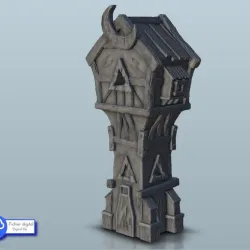 Tower with Moon pattern - Medieval Gothic Feudal Old Archaic Saga 28mm 15mm RPG