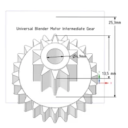 Universal Blender Motor Intermediate Gear