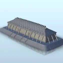 Viking long house + interior furnitures - SAGA Flames of war Bolt Action Medieval Age of Sigmar Warhammer