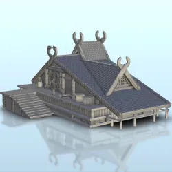 Viking workshop with stairs 22 - SAGA Flames of war Bolt Action Medieval Age of Sigmar Warhammer