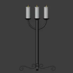 Wrought Iron Candelabra - Three - Straight ( 28mm )