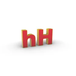 3d print - LETTERS - "h" and "H" - 250mm