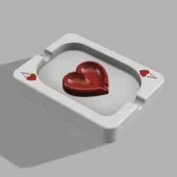 ace of hearts ashtray and incense holder