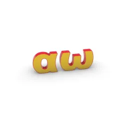 ALMOST FREE SAMPLE - 3d print - LETTERS  "α" and "ω" - 250mm
