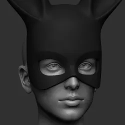 BLACK RABBIT MASK
