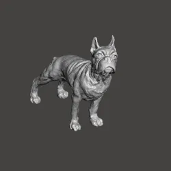 BOXER DOG MASCOT FIGURINE .STL .OBJ