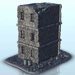 Brick building in ruins 25 - Flames of war Bolt Action Desertic Modern Warhammer