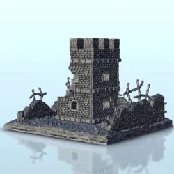 Brick tower in ruins 11 - Flames of war Bolt Action Desertic Modern Warhammer