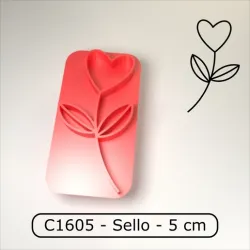Cookie stamp / Cortante de galletitas sello - Valentines day heart flower / Flor de corazon San Valentin