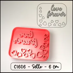 Cookie stamp / Cortante sello de galletitas - Valentines day Love forever with hearts / con corazones San Valentin