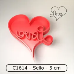 Cookie stamp / Sello para galletitas - LOVE in heart / LOVE en corazon