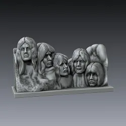 Deep Purple in Rock sculpture Rushmore mountain