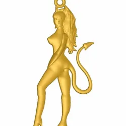 Devil keychain  keyring trinket neck pendant key-keeper kd-03 3d-print and cnc