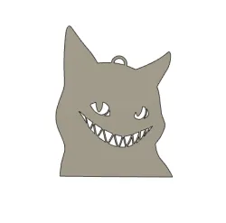 evil cat smile keychain necklace earring