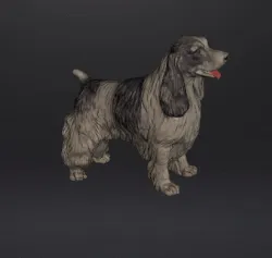 FIGURINE OF ENGLISH COCKER SPANIEL DOG MASCOT .STL .OBJ