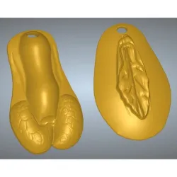 Genetal Male Penis Balls Female  Vagina Vulva Pussy Decor Tiket keychain keyring trinket neck pendant key-keeper Decorative toy for Pack 2 pcs Christmas tree  3d print cnc