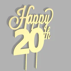 Happy 20 th Cake topper