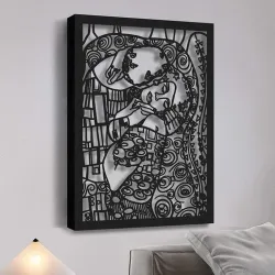 line art : Gustav Klimt’s The Kiss : Wall Art :STL and SVG