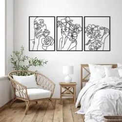 line art : woman 3 frames