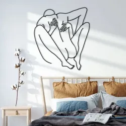 love : flaming love wall art decoration : line art