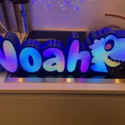 Luminous Name Noah with Dinosaur Head