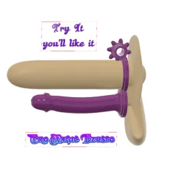Male additional Penis Stimulation double hole penetration penis sleeve For Man swcond partner ps-348 3d print cnc Silicone or Flex