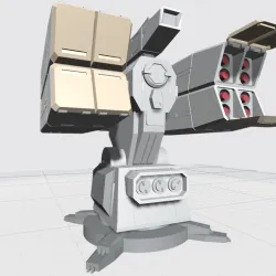 -MHW03C- Mecha Anti-spacecraft missile launcer turret 3D print model